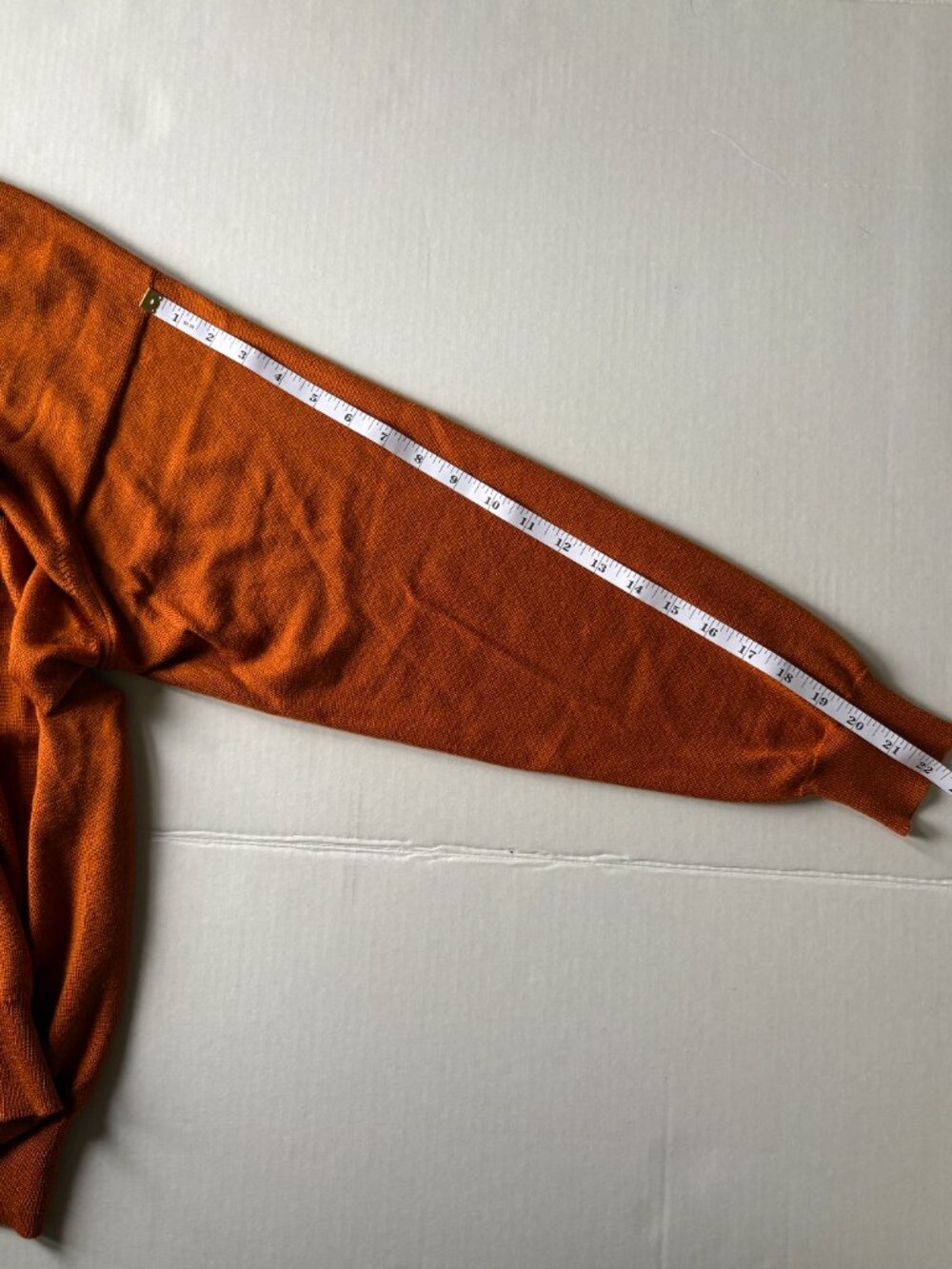 Gran Sasso Italy Wool Cashmere Silk Sweater Mens Orange Mock Neck Luxury Knit XL - Picture 6 of 7